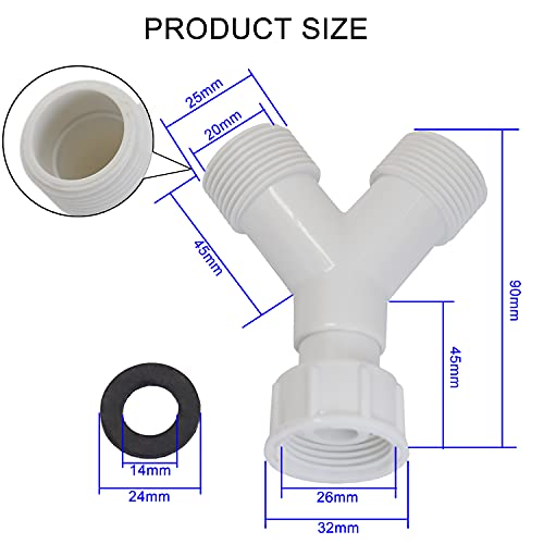 Plastic Appliance Inlet BSP Hose Y-Piece Splitter Connector - Image 2