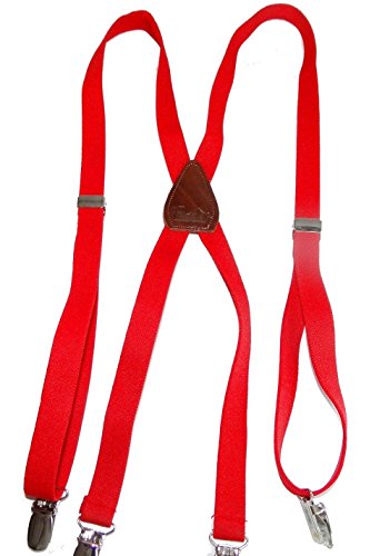 Hold-Ups Urban Youth 3/4\" wide Hold-Up Suspender in X-back with No-slip Clips (Red)