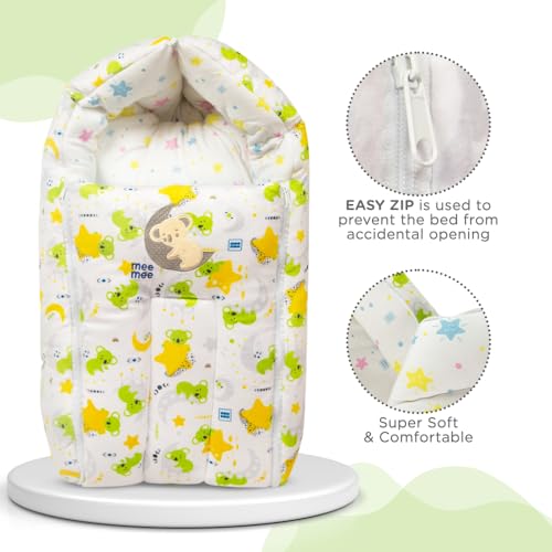 Image of Mee Mee 3 in 1 Baby Bed, Sleeping Bag & Carry Nest, Koala Bear Embroidery, Shearing Finish & Cotton Soft from Inside, Machine Washable & Portable Bassinet, 0M+, Green