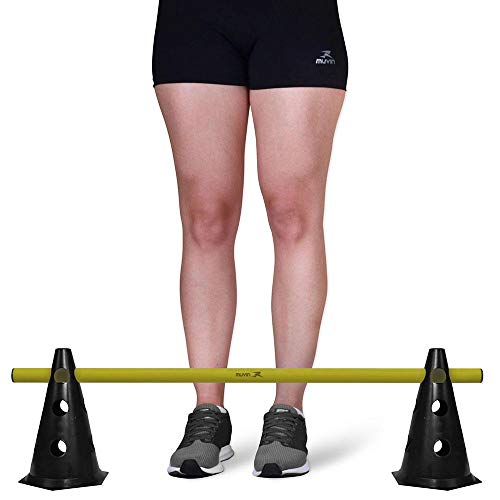 Kit Barreiras de Salto com Cone - 24cm - 6 unidades - Preto/amarelo - Muvin