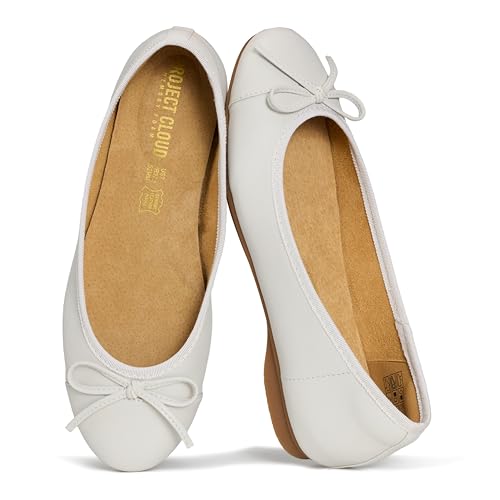 Image of Project Cloud Ballet Flats for Women Shoes - Genuine Leather Insole and Lightweight Mary Jane Flats - Non-Slip and Comfortable Womens Shoes