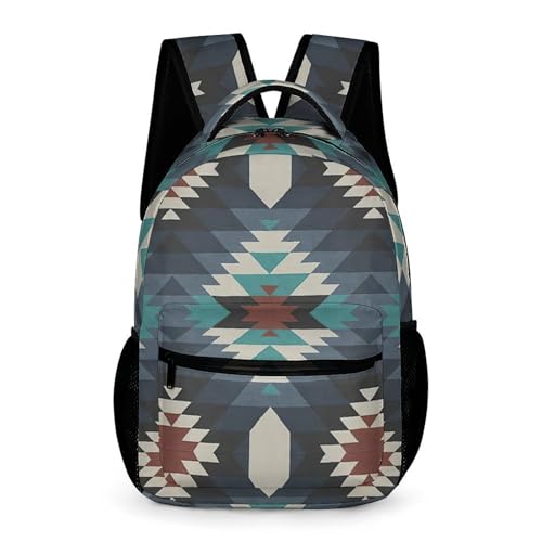Aztec Backpack for School, Western Ethnic Tribal Style Laptop Backpack Bookbag for Casual Travel Outdoor Daypack for Teens Boys Girls Kids