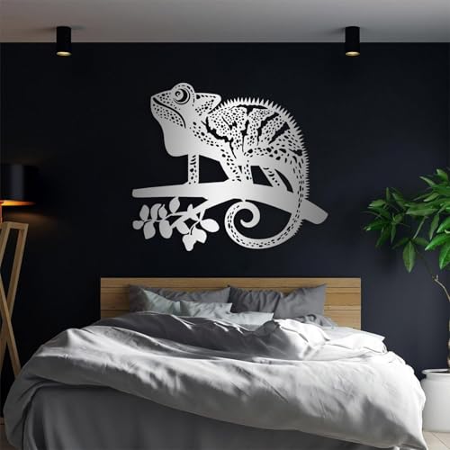 Décoration murale lézard en métal pour salon moderne et chic