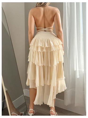 SHENHE Women's Asymmetrical Mesh Low Waist Skirts Y2k Solid Color Summer Party Going Out Skirt2