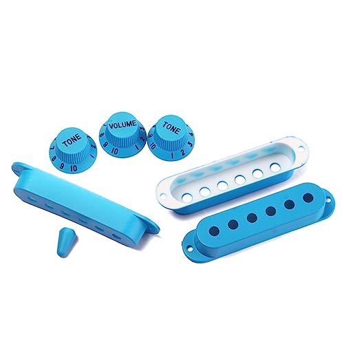 Parliky ストラトキャスター対応ダークブルーピックアップカバー プラスチック製 トーンコントノブ付きエレキギターアクセサリー