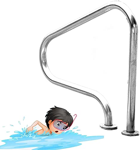 Barandilla para piscina de acero inoxidable 304 plateada miniatura 1