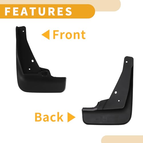 Image of Mud Flap Splash Guard - Car Front & Rear Side Mud Guards - for Volkswagen Tiguan R-Line 2019-2023 Plastic Black with Mount Accessories - 1 Set