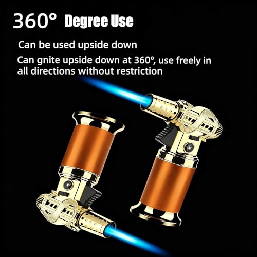 Encendedor a prueba de viento con llama triple y recargable miniatura 3