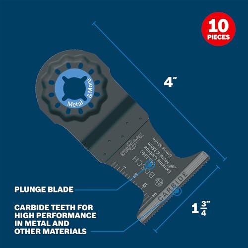 Image of Bosch OSL134C-10 1-3 /4 in. Starlock Oscillating Multi Tool Carbide Plunge Cut Blade 10 pk.