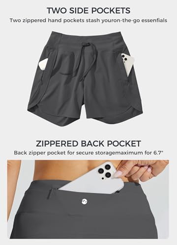 Image of Willit Women's 7 inch Athletic Running Shorts Long Workout Hiking Shorts Quick Dry High Waisted Active Zipper Pocket