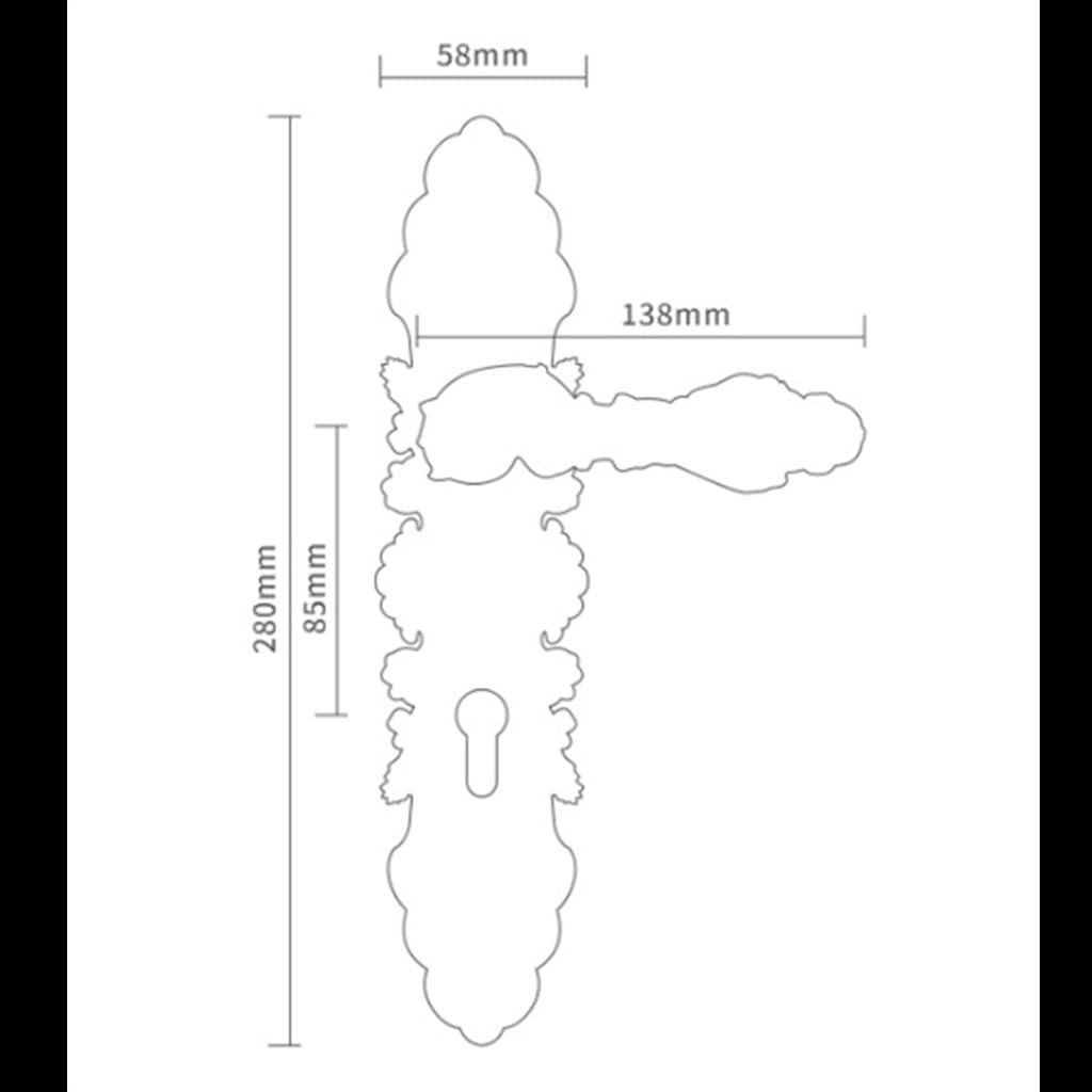 Villa Handle Lock Wooden Door Lock Gold Door Lock Inside Room Lock