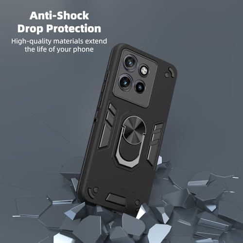 Image of NDCOM for Motorola Edge 50 Back Cover | Moto Edge 50 Back Cover Premium Protection | Shockproof Ring Holder Case