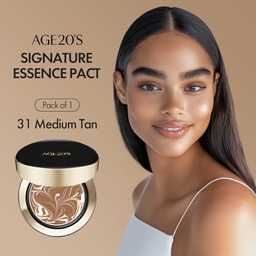 Image of AGE20'S Signature Essence Pact SPF 50+ | Pack of 1 | 31 Medium Tan | Cream Foundation, Dewy Finish, Natural Coverage | Korean Cushion Foundation
