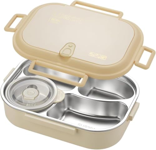 Citybaby携帯弁当箱【超強保温】4つ仕切り分離弁当大容量1300mlシールリング付き密閉保存収納臭い防止4点ロック漏れない耐熱ステンレス弁当箱真空断熱保温・保冷洗いやすい携帯便利学生男性女性通学 通勤会社/学校/キャンプ/ハイキングに適用食洗機対応電