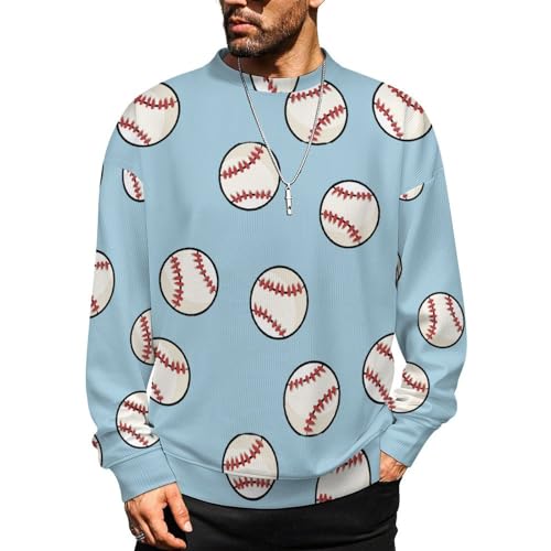 Mens Football Basketball Soccer Crewneck Sweater Mens Crew Neck Sweaters Long Sleeve Funny Men's Pullover