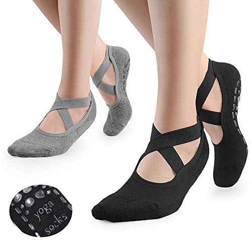 GOAMZ Yoga Socken rutschfeste Sportsocken für Damen mit Gummisohlen Atmungsaktivität ideal für Yoga Tanz Pilates Fitness 35-41