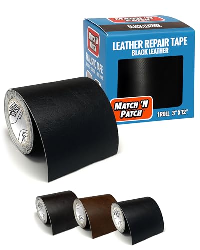 Ruban de réparation cuir autocollant noir et flexible de 3 pouces de large