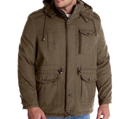 Parka épaissi hiver homme ZDJSWJ en bleu XL manteau militaire long