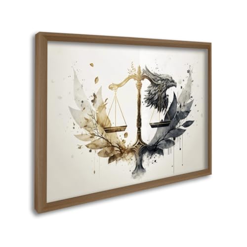 Quadro Decorativo Profiss&atilde;o Direito A Ess&ecirc;ncia da Justi&ccedil;a e o Equil&iacute;brio Perfeito (Madeira,...