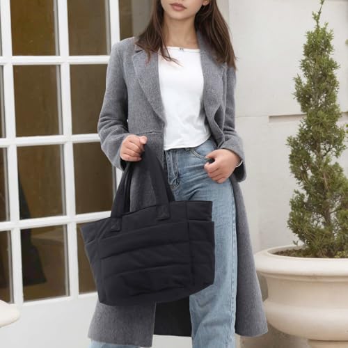 Bolso tote acolchado liviano para mujer miniatura 2