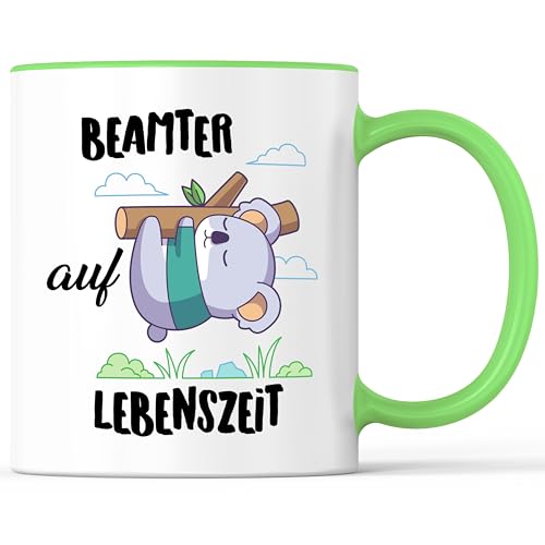 Kaffeebecher mit Spruch Beamter auf Lebenszeit Verbeamtung Referendariat - lustiges