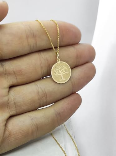 Pendentif arbre de vie en argent et or, le cadeau idéal avec chaîne 45 cm