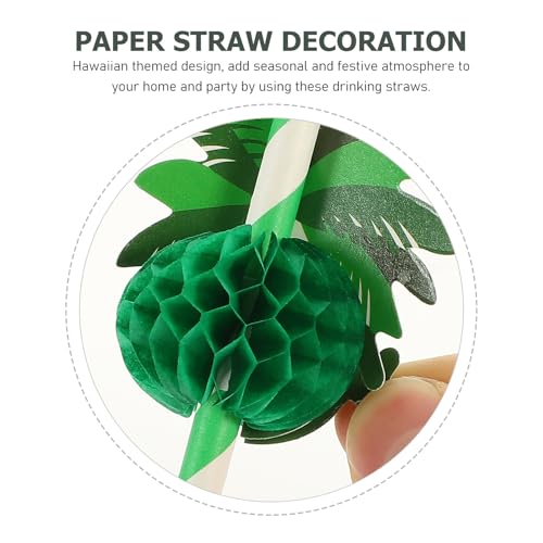 50 piezas de pitillos de papel diseño palmera miniatura 6