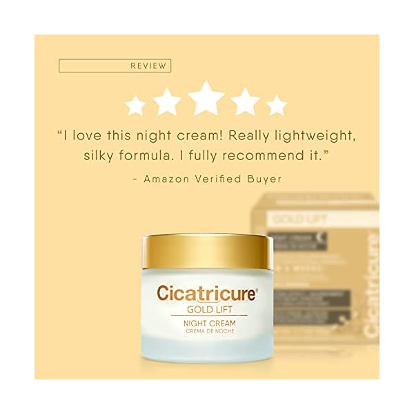 CICATRICURE-Gold-Lift-Night-Cream-17-Ounce Cicatricure Gold Lift Night Cream, Anti Aging Facial Moisturizer, Hydrating Skin Care with Gold, Calcium & Silicon to Lift and Tighten Face Contour Overnight, 1.7 Ounce