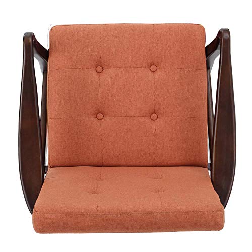 Image of APRODZ Orange Fabric Mid Century Modern Club Chair