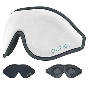 Masque pour les yeux Echor – 3D Masque de sommeil profond Occultant pour femmes et hommes, bloquant la lumière Masque de Voyage, pour les voyages et les siestes (Blanc)