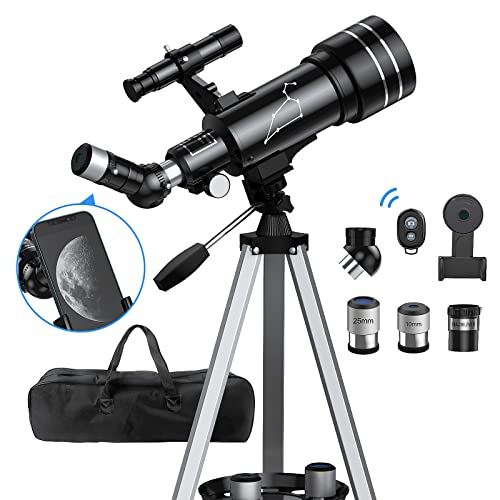 Zoomion Pioneer 70/360 AZ – Telescopio Compatto Per Bambini E Adulti, Ideale Per Luna E Paesaggi, Treppiede Da Tavolo E Accessori Inclusi