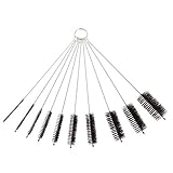 ouquckl Fish Tank Decorations, 10Pieces Aquarium Filter Brush Water Pipe Tube Hose Brushes Stainless Steel Cleaner Brush 7.9in Length