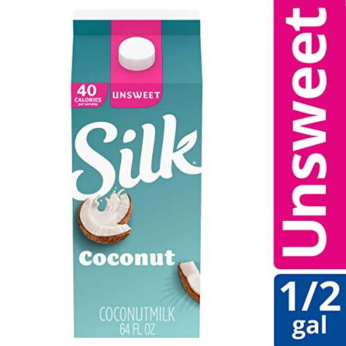Silk Coconut Milk, Unsweet, Dairy Free, Gluten Free, Delicious Vegan Milk With 50% More Calcium Than Dairy Milk, 64 Fl Oz Half Gallon #TOP3