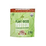 Organic Vegan Protein Powder - Great Tasting Chocolate Flavor W/ 24g of Protein -100% Organic Plant Based Protein Blend of Pea, Hemp, & Rice Protein +Chia, Flax Seed, & More -760g