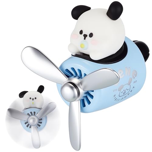 Image of Tallew Car Air Freshener Cute Dog Car Vent Clip Diffuser with Rotating Propeller Outlet Vent 2.5 inch x 2.4 inch x 2.1 inch Easy to Install Included 2 Scents Aroma Tablets Aromatherapy Ornament Auto Accessories