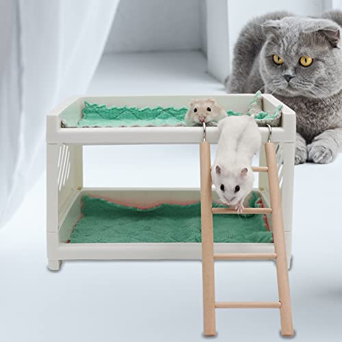 Small Animal Bunk Bed With Ladder, Guinea Pig Bunk Bed With 2 Cushions, A Small Animal Hideout For Reptiles Like Hamster Chinchillas, Squirrels, Gliders, Lizards #TOP4