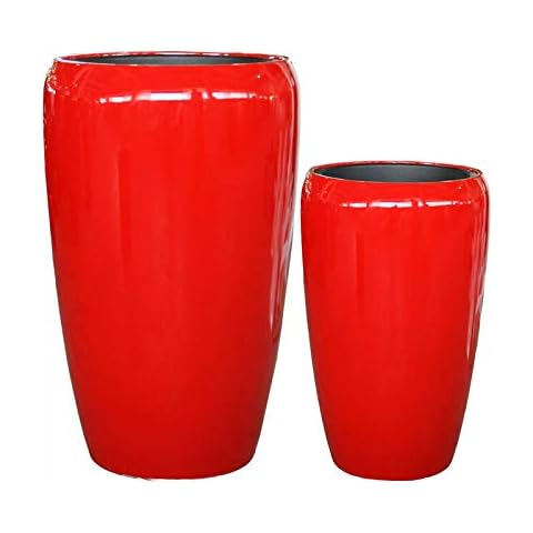 Klocke plant pots beautiful and high-quality plant vase in set of 2, fibreglass, with insert, indoor and outdoor use, weather-resistant and frost-proof Cover