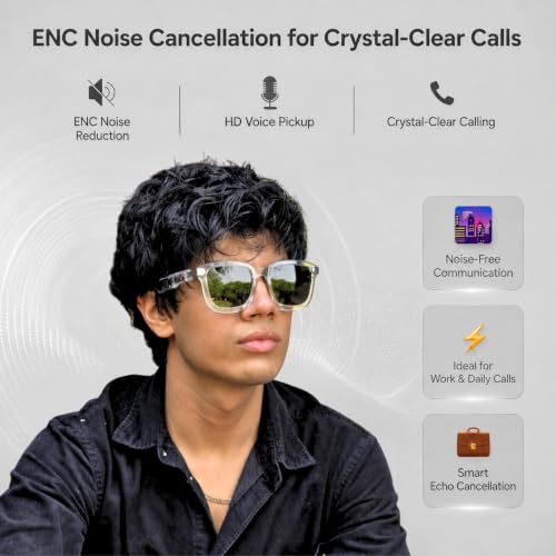 Image of Futopia AIVIS-G AI Smart Glasses|Voice Assistant,Stereo Audio,Dual Mic ENC|Calls,Music & Translation|Real-time Translation|Meeting Minutes|Dual-Microphone|Noise Reduction|Single-Point Touch.