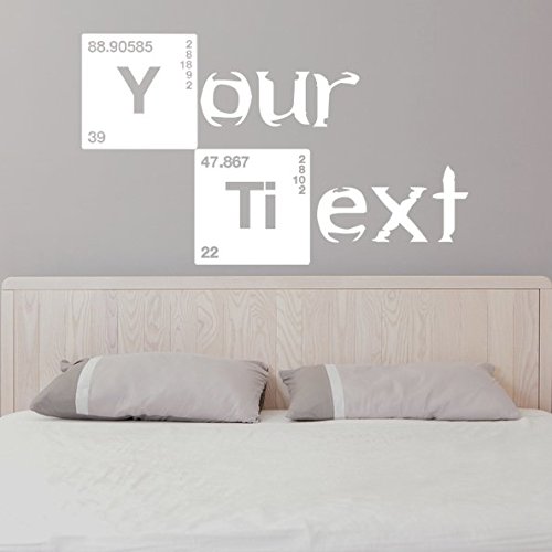 (120x 68cm) Individuelle Glowing Vinyl Wand Text in Breaking Bad Stil/Glow in Dark Namen die cut Aufkleber/Leuchtziffern Wandbild + Gratis Aufkleber Geschenk macht.