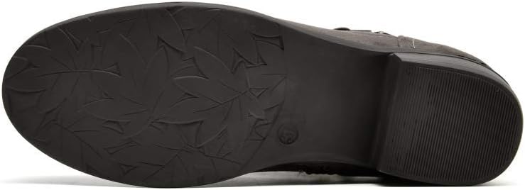 VJH confort Women's Mid Calf Boot,Round Toe Low Heel Comfort Slouchy Bootie with Side Zipper Buckle Strap - Image 5