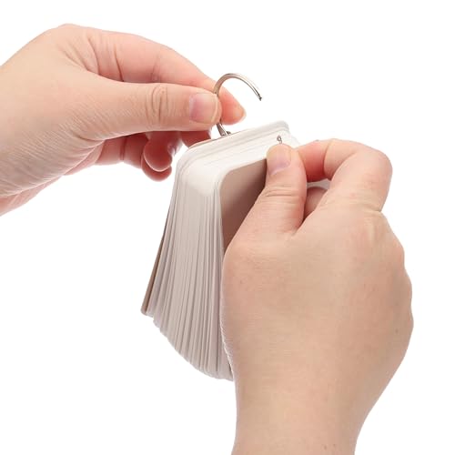 PATIKIL 10 cartões flash com anel, 8,9 x 5 cm em branco, 100 folhas em branco, cartões de índice, pe