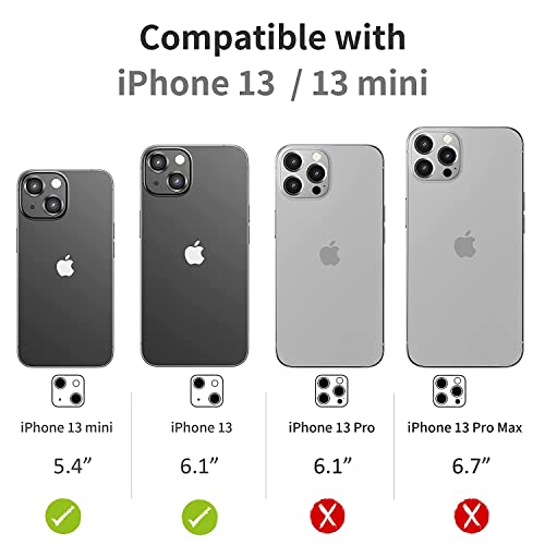 Image of V Mobite inchCamera Lens Protection Ring Compatible with iPhone 13 / iPhone 13 Mini, Aluminum Alloy Metal Camera Lens Protector, Scratch Resistant Lens Guard Cover with Anti-Fingerprint Coating, Case Friendly Easy Installation inch Black