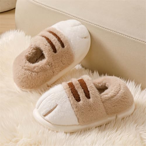 Cat Claw Warm Cotton Shoes Cat Plush Winter Home Male and Female Animal Non slip Flat Slippers4