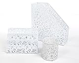 Design Ideas Vinea White Metal Desk Accessory Kit