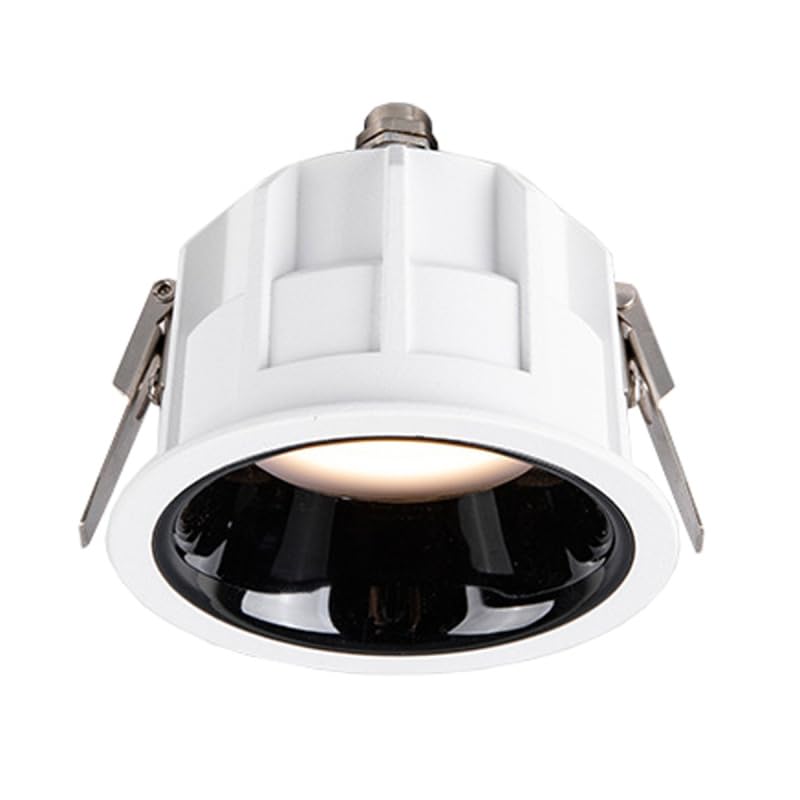 LumintursLED Ceiling Recessed Lights Flush Mount Lighting Anti-Fog Waterproof Shower Ceiling Light 3 Inches Hole Cut Bathroom Downlight Black 10W Pure White