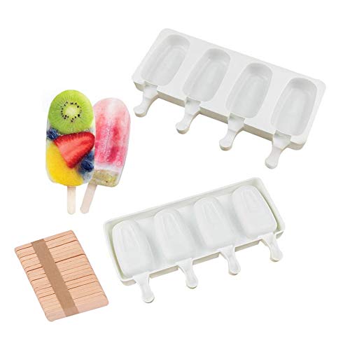 Silicone Easy Cream Mini Ice Cream Bar Mold Set,BPA Free Trays,8-Cavity Cover