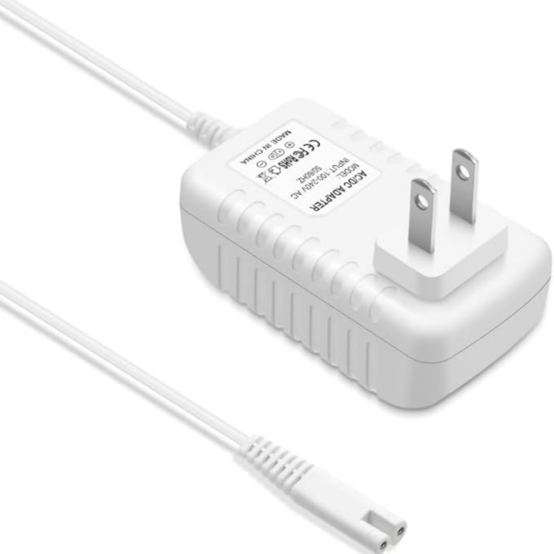 2-Prong Charger Fit for Waterpik Cordless Pearl Water Flosser WF-13 Series WF-13CD010 WF-13CD012