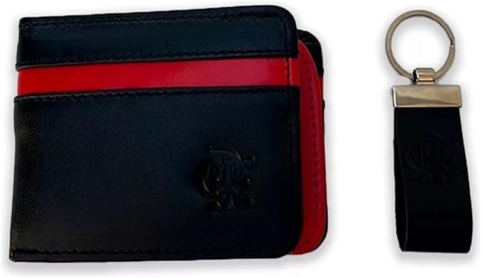 Kit Carteira E Chaveiro Do Flamengo Em Couro - Oficial