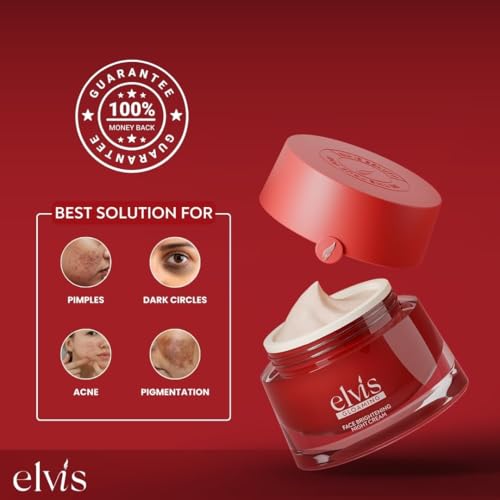 Image of Elvis Face Brightening Night Cream| Skin Whitening & Glowing Cream | For All Skin Types | Men & Women (35g)