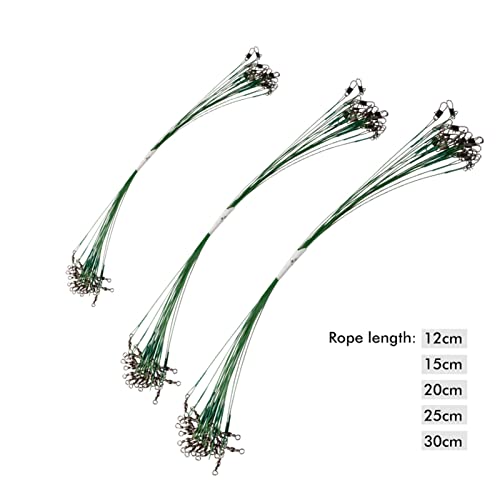 Vislijn Anti Bite Steel Fishing Line 15cm-30cm Steel Draadleider met Swivel Fishing Accessoire Lead Core Leash Fishing Draad Sterk en betrouwbaar, gemakkelijk mee te nemen (Color : Black-12cm-20pcs) - Image 5